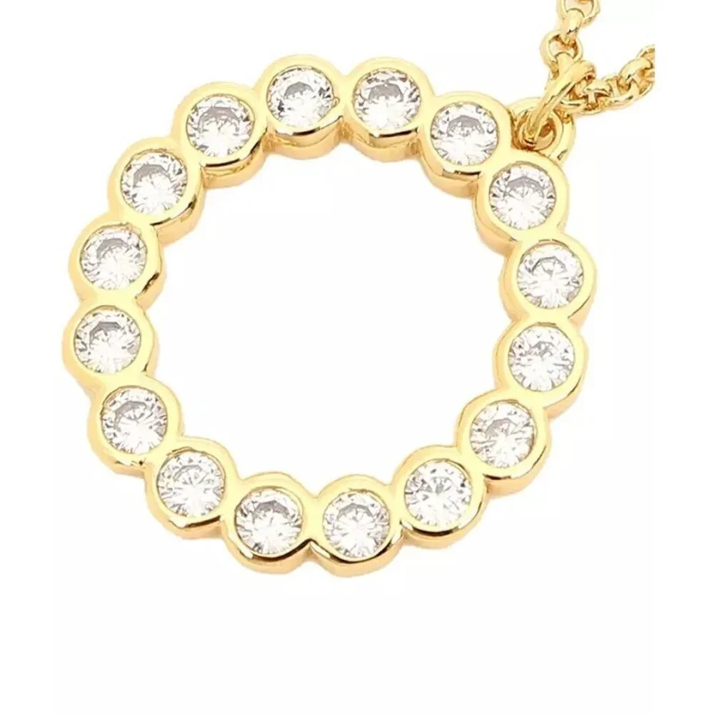 Kate Spade Full Circle Crystal CZ Gold Tone Pendant Necklace